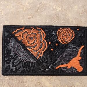 Black and Orange Floral Clutch